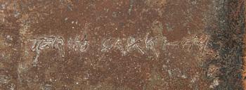 Terho Sakki, a bronze relief, signed and dated -92.