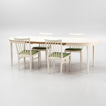 Carl Malmsten, a five piece dining group and a cabinet, modell 'Herrgården', Bodafors, Sweden, 1962.