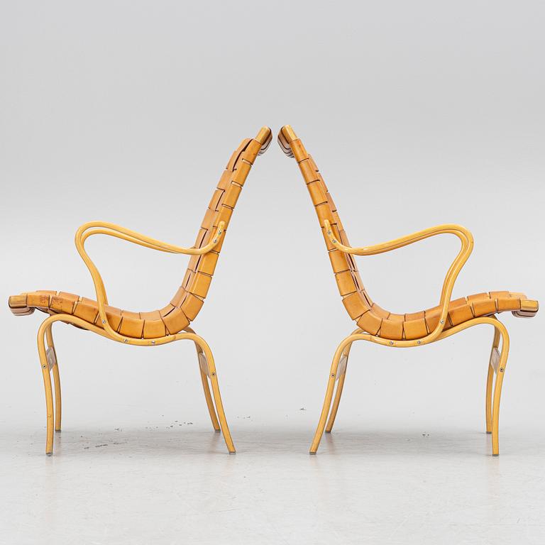 Bruno Mathsson, fåtöljer, ett par, "Eva", Firma Karl Mathsson, Värnamo.