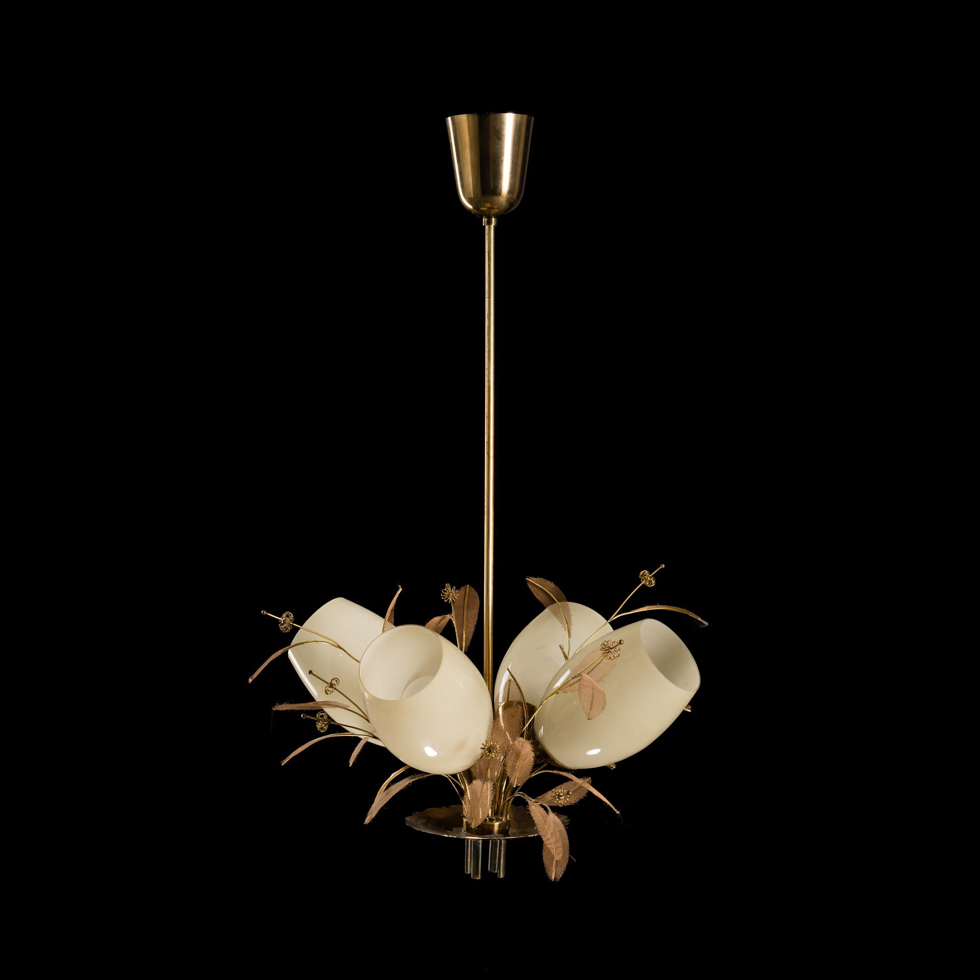 A 'Bridal bouquet' mid-20th century ceiling light model 9029/4 for Taito, Finland.