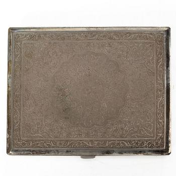 Case, silver, Persian, unmarked.