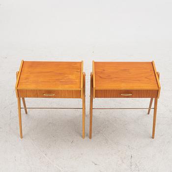 Bedside tables, a pair, mid-20th century.