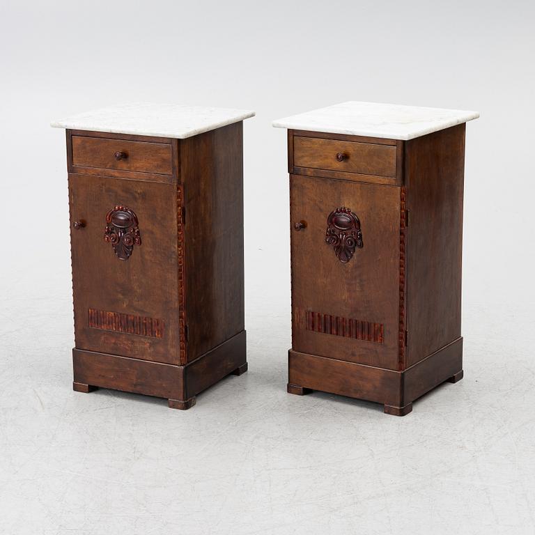 A pair early 20th century bedside tables.