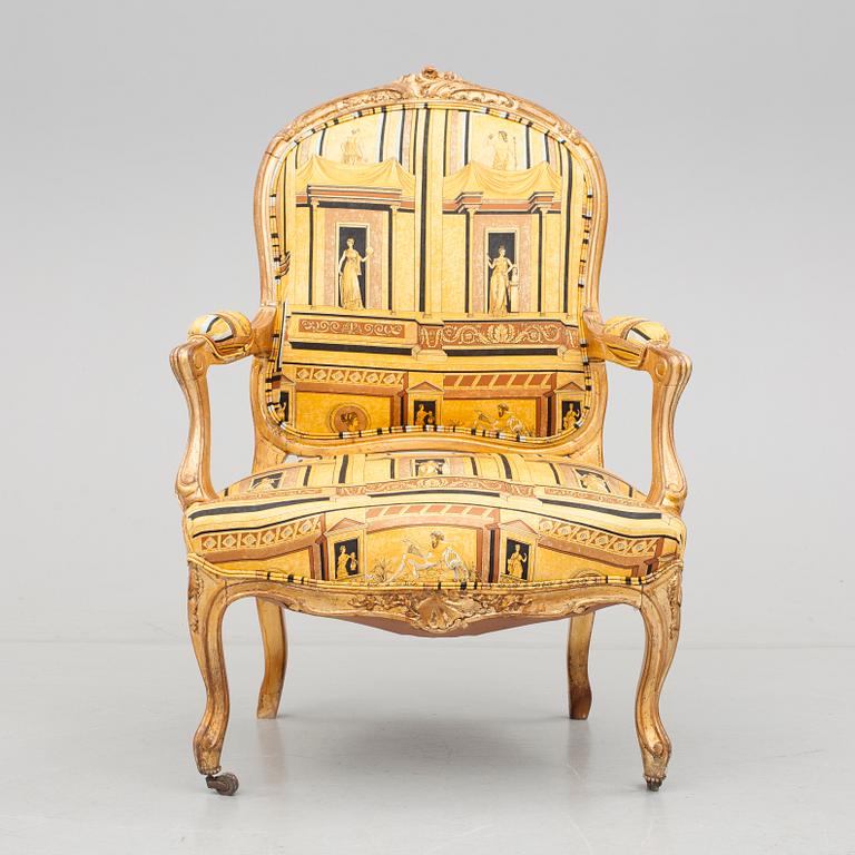 KARMSTOL, Louis XV-stil, sent 1800-tal.