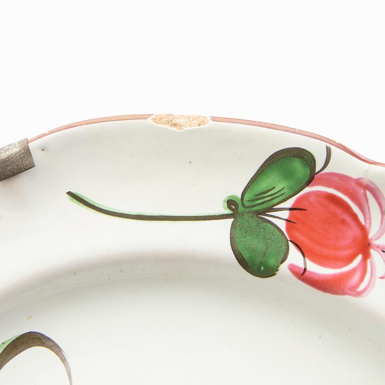 Plates 10+1 pcs, faience France 18th/19th century, likely Alsace.