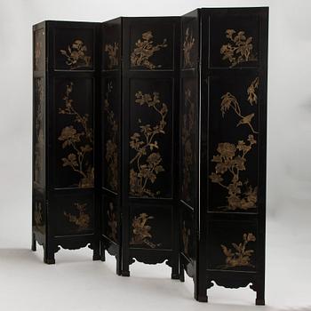 Vikskärm, 6 delar, Kina 1900-talets första hälft.