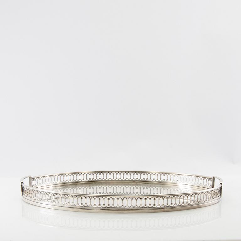 Trays 4 pcs of silver-plated metal, first half of the 20th century.