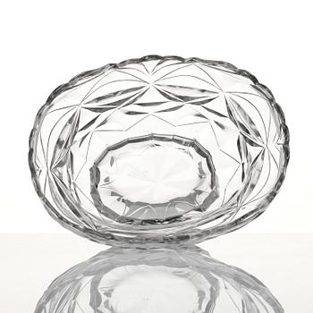 Skål med lock och fat, glas. Anglo-irisk, 1800.