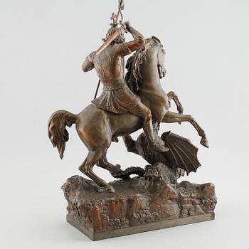 UNKNOWN ARTIST, sculpture, patinated metal, signed A Meves, Berlin, Deponirt, beginning of 20th century.