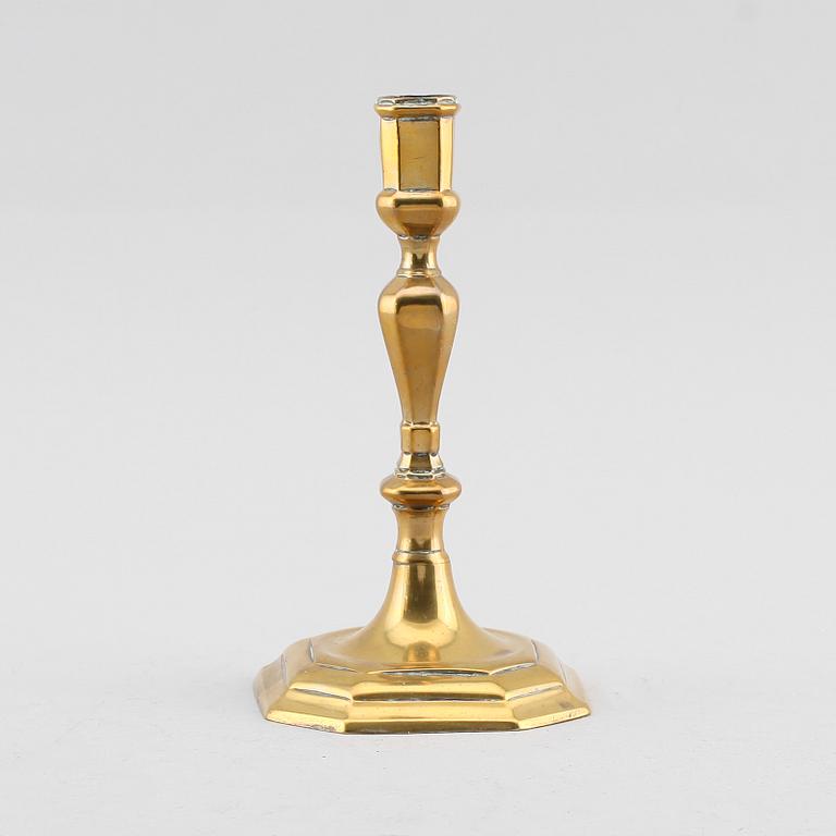 LJUSSTAKE, mässing, 1700-tal.