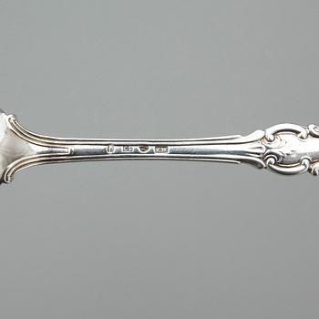 EFTERRÄTTSSKEDAR, 7 st silver, Christian Hammer, Stockholm 1857. Total vikt ca 266 gram.