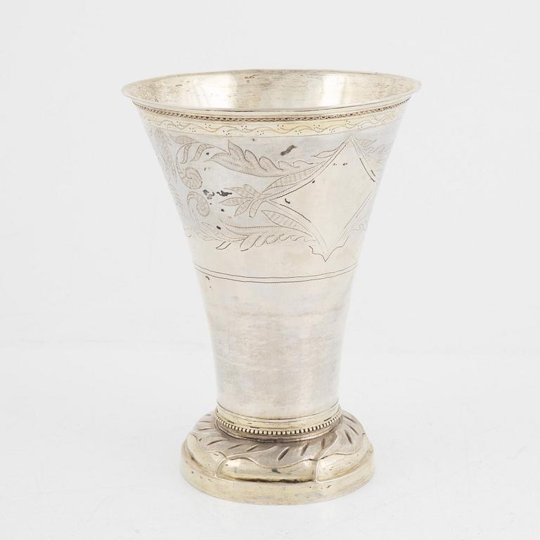 Beaker, silver, Olof H Bergström Uppsala 1812.