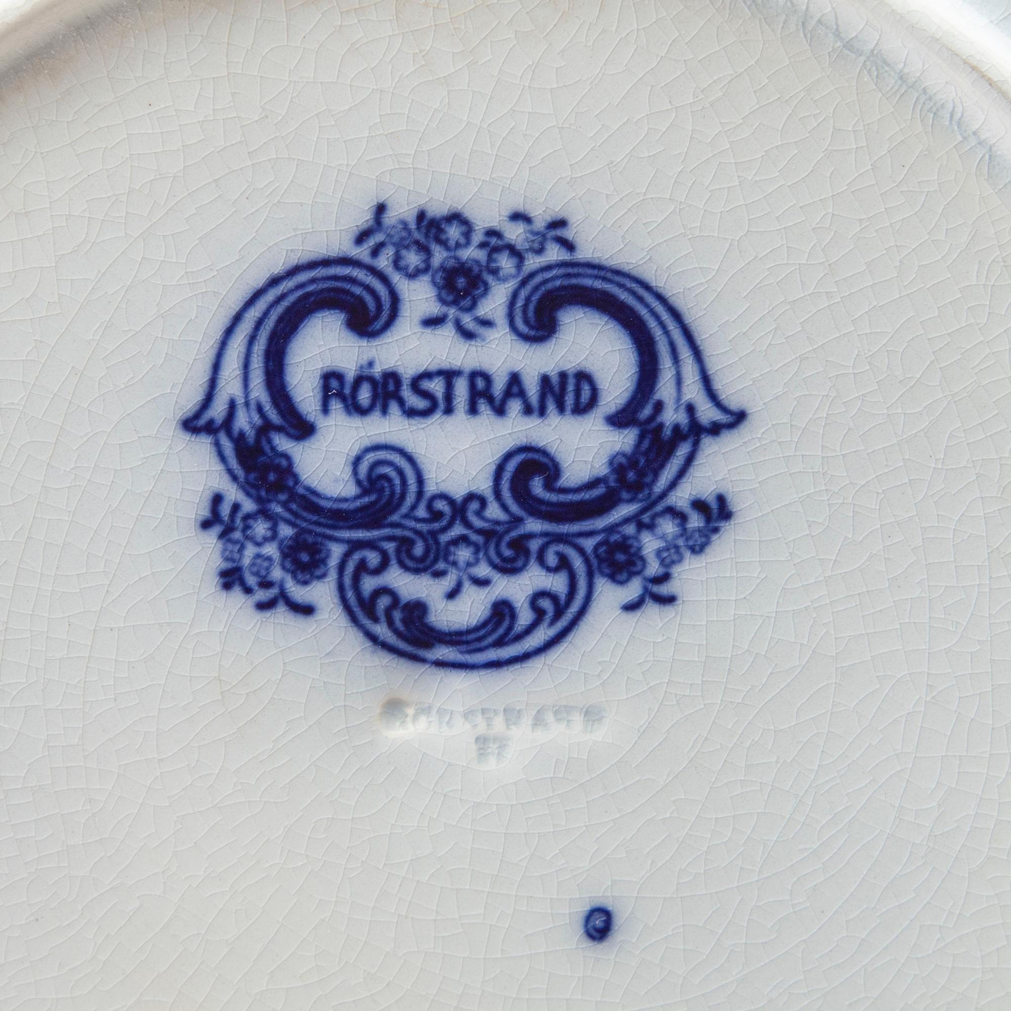 Servisdelar flytande blått Rörstrand, 38 delar.