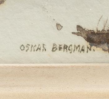 OSKAR BERGMAN, akvarell, signerad.