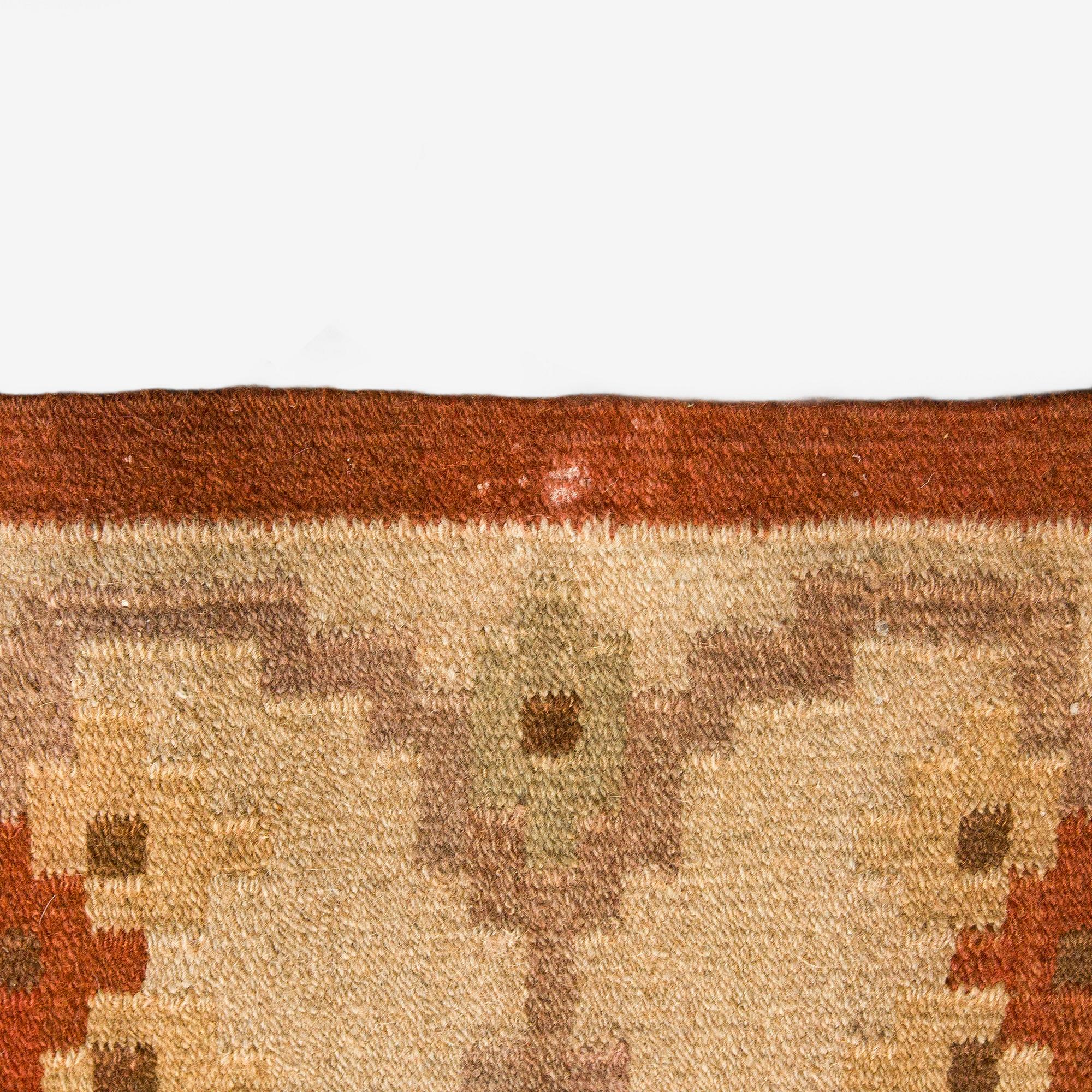 A Finnish flat weave carpet , possibly Orkamo Oy, Finland. Circa 400 x 300 cm.