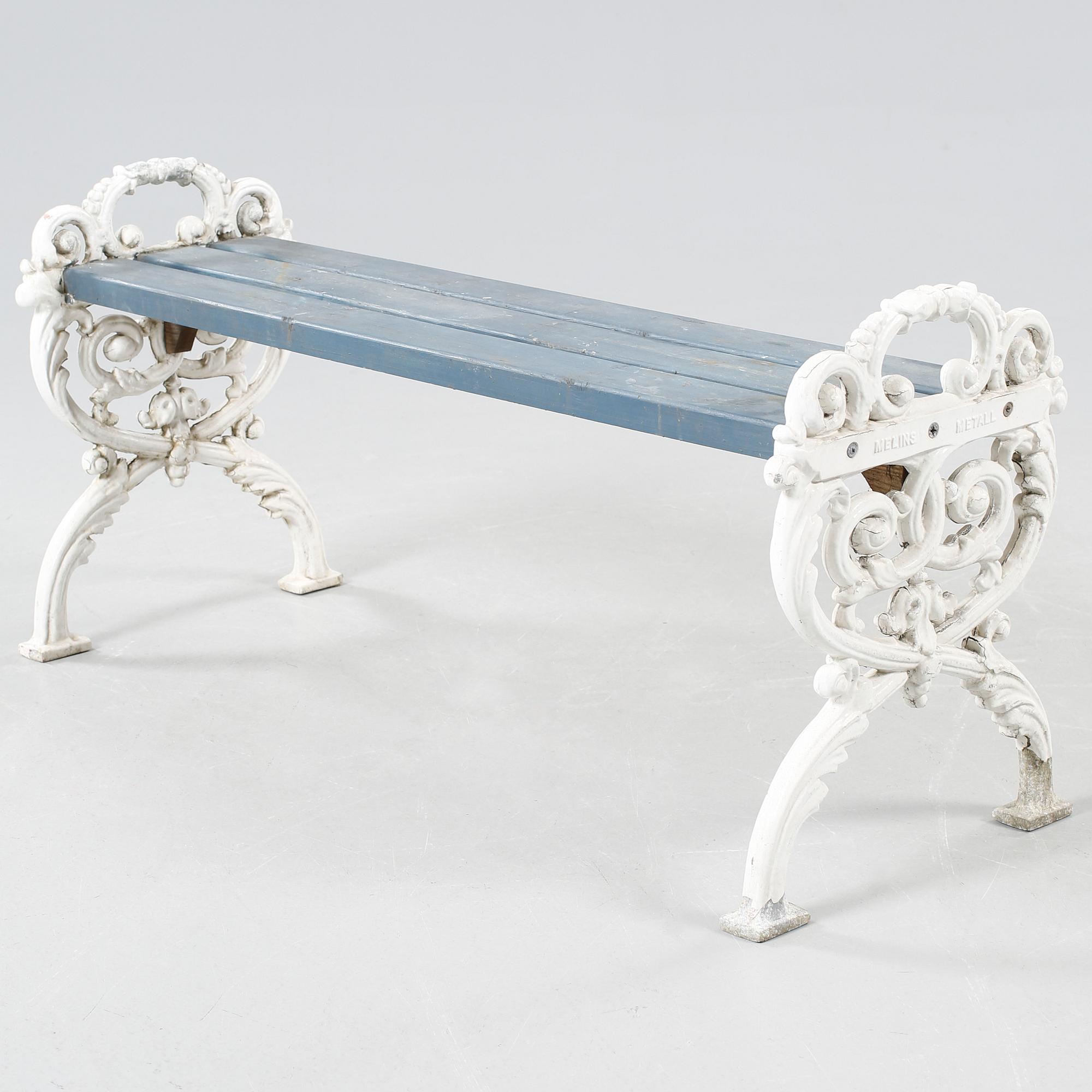 TRÄDGÅRDSBÄNK, Melins Metall, 1900-talets andra hälft.