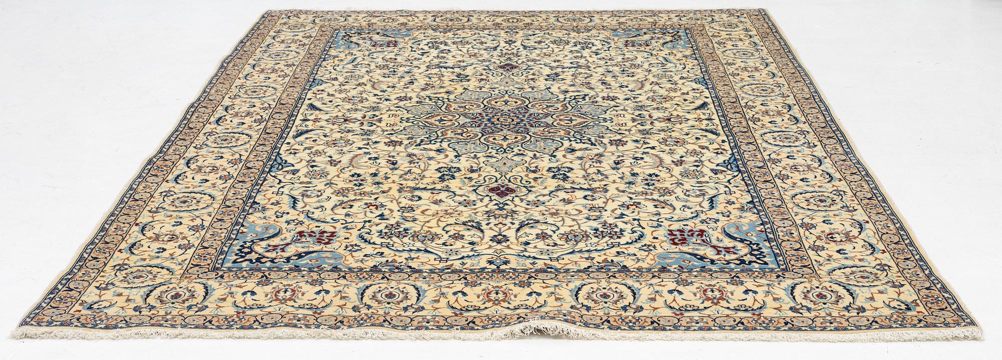 Rug, Nain, part silk, approx. 300 x 203 cm.
