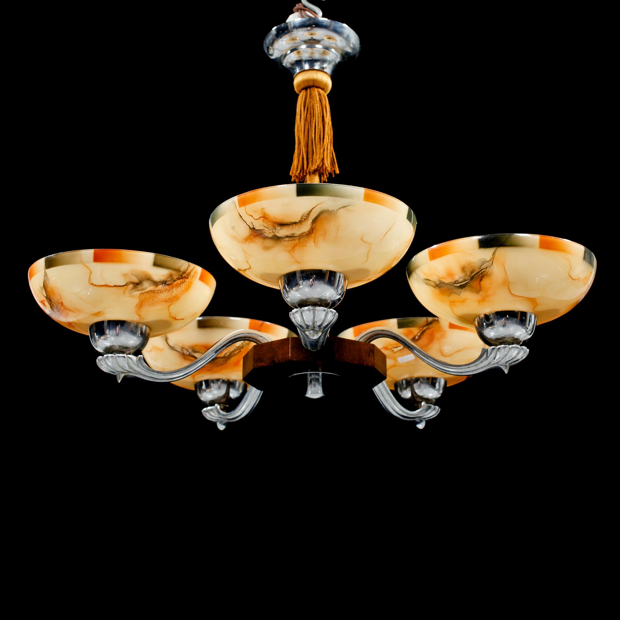 TAKLAMPA, art deco, 1900-talets andra kvartal, höjd ca 45 cm.