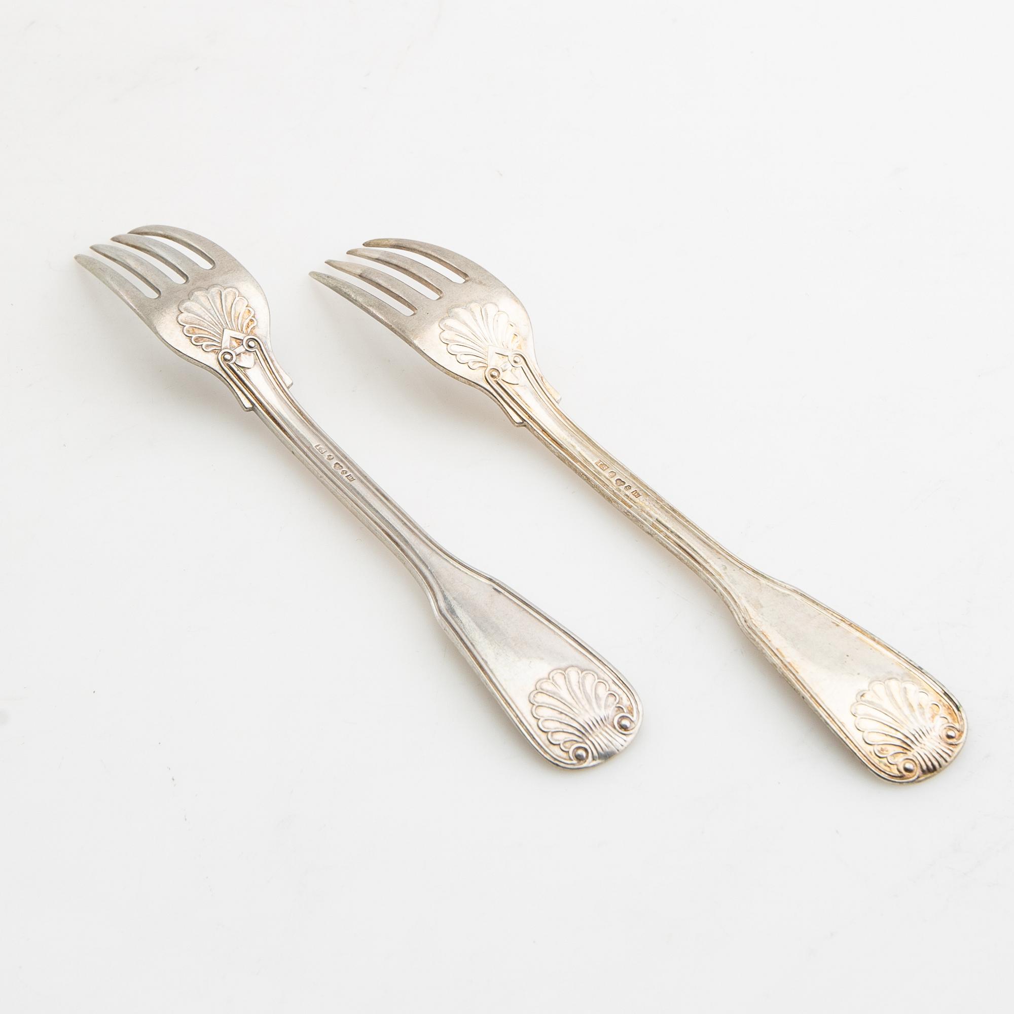 Twelve silver forks, I Sundström, Stockholm, 1916.