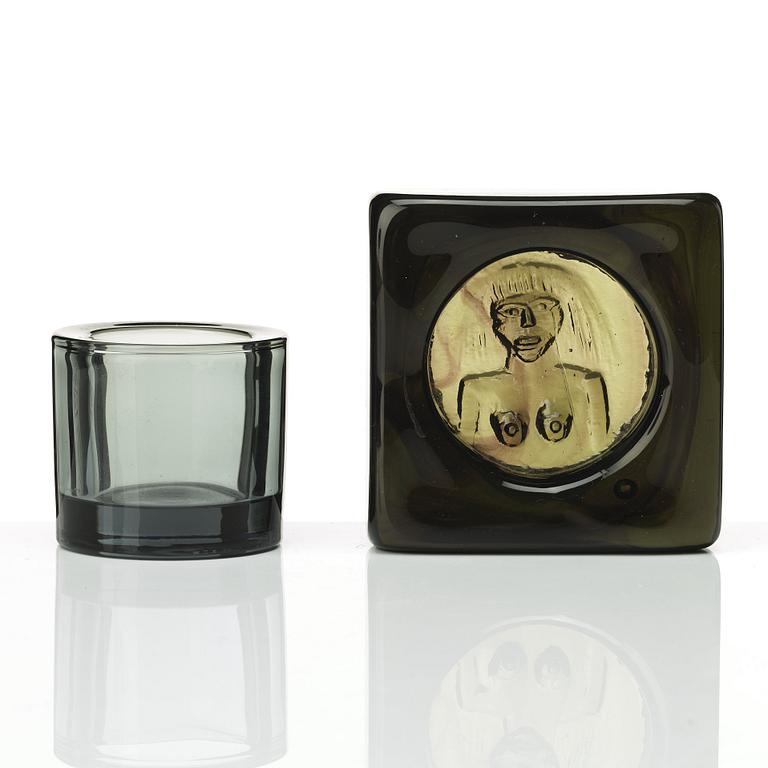 Gunnar Cyrén, Gerda Strömberg, Firma Svenskt Tenn and others, a group of decorative vases, ashtrays etc, 20th c.