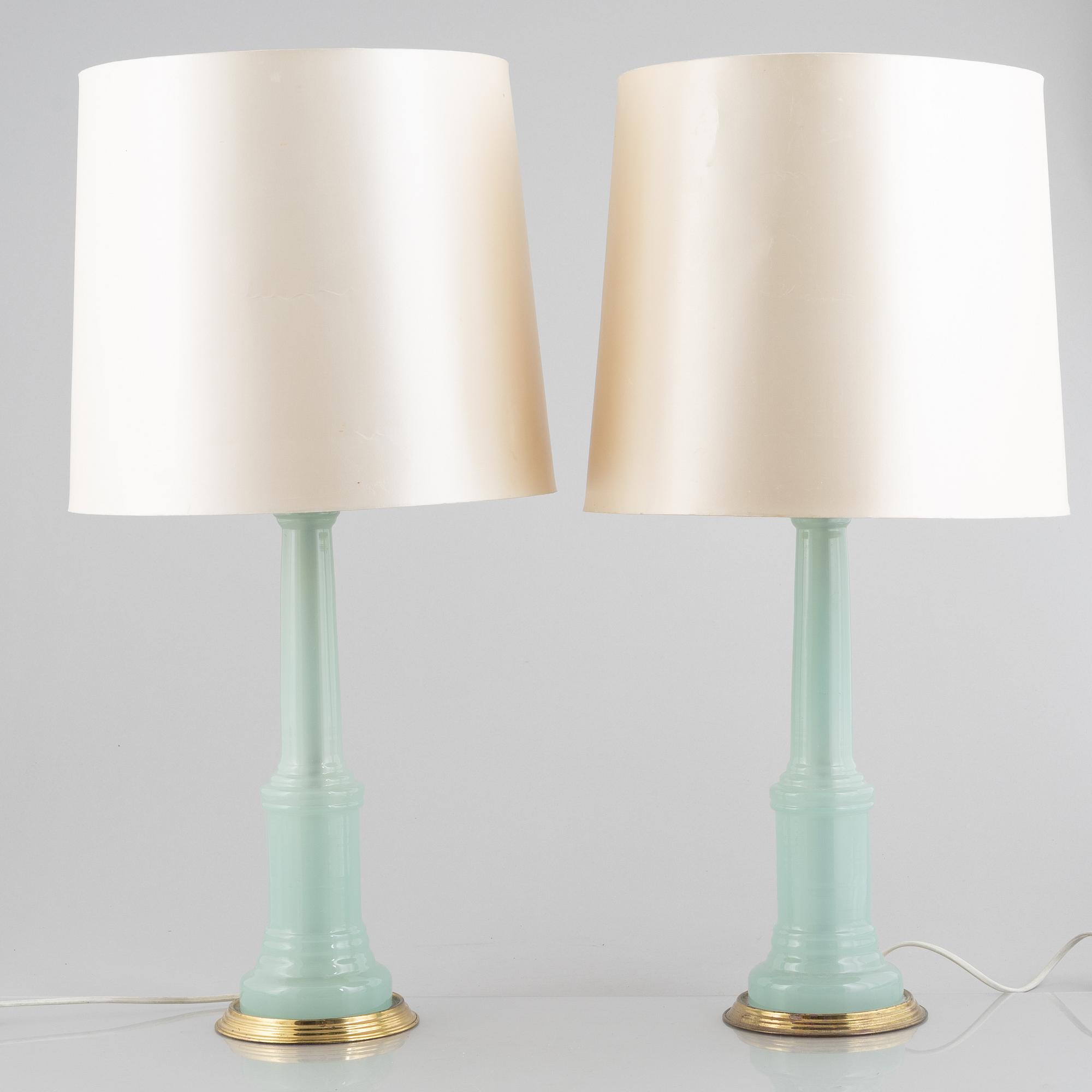 Bordslampor, ett par, troligtvis Italien, 1950/60-tal.