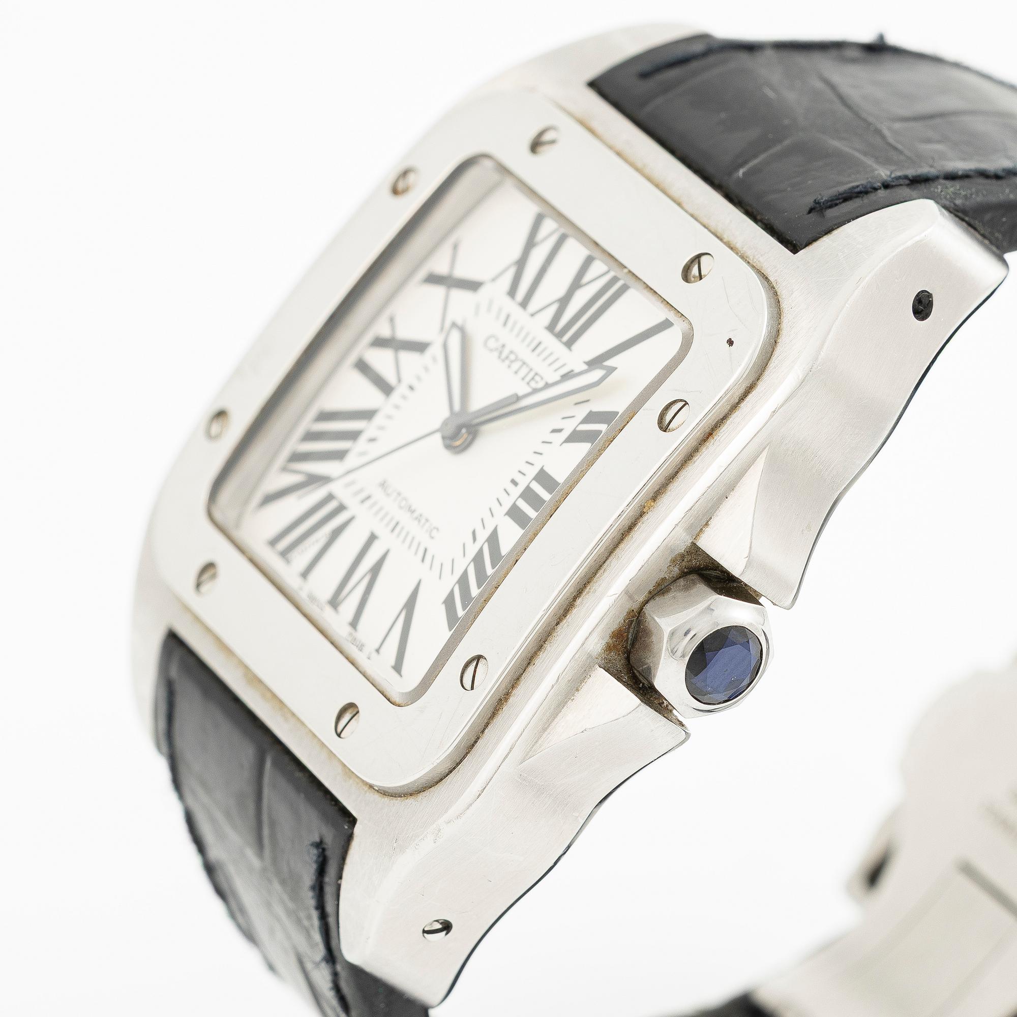 Cartier, Santos 100, wristwatch, 38 x 38 (51) mm.