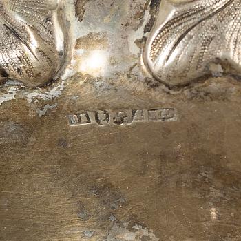 Gustaf Möllenborg, (Ferón), uppsatsskål, silver, nyrokoko, Stockholm 1862.