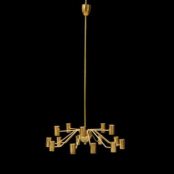 A brass ceiling light by Hans-Agne Jakobsson, T 372/15. Sticker.