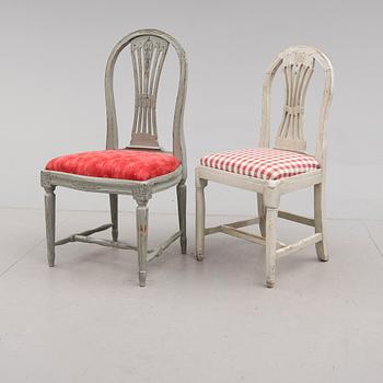 STOLAR, 2 st, gustaviansk stil, 1800-tal.