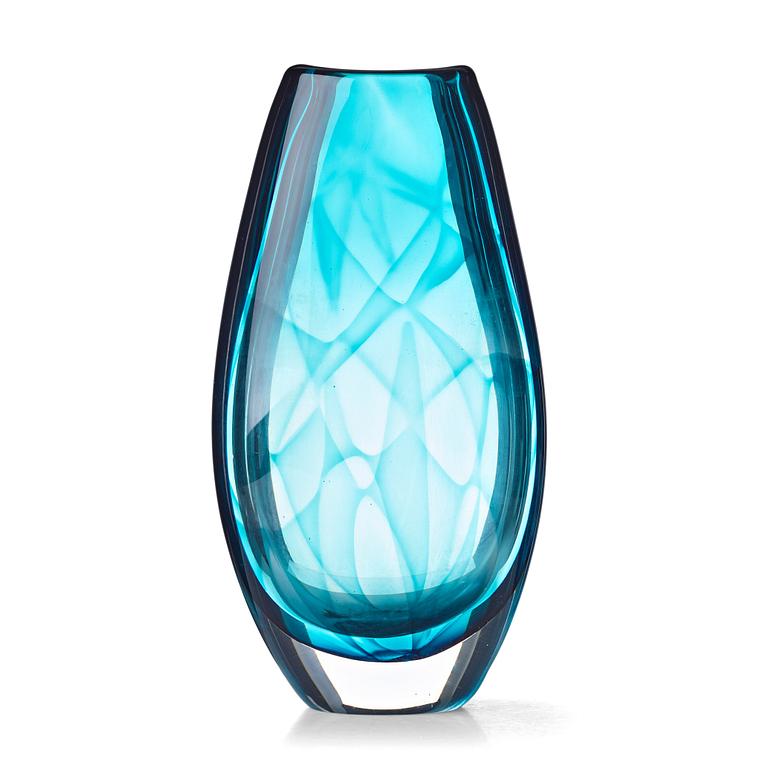 Vicke Lindstrand, a "Colora" glass vase, Kosta. Sweden 1960's.