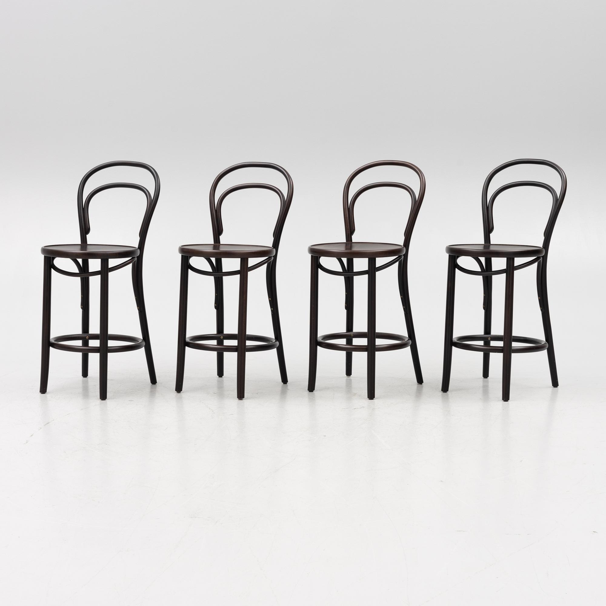 A set of four model '14' chairs, Ton.