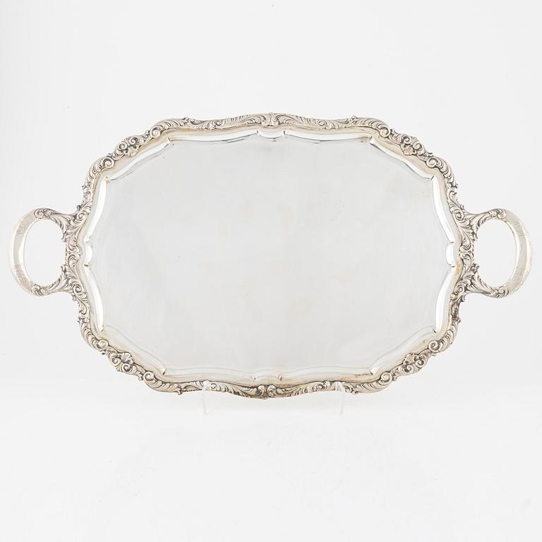 Tray, silver 800, Rococo style.