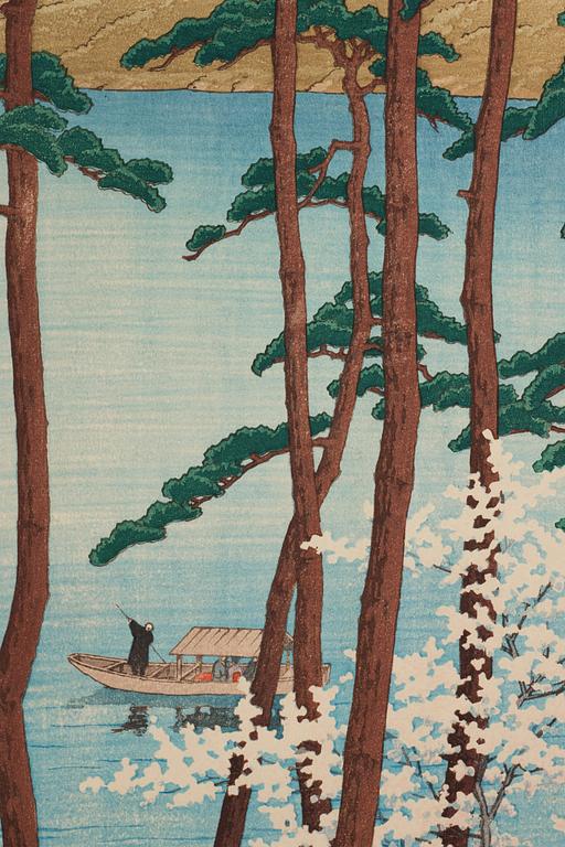 KAWASE HASUI (1883-1957), colour woodblock print. Japan, "Souvenirs of Travel II".