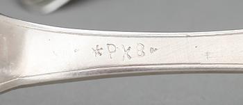 SKEDAR, 9 st, silver, troligen 1800-talets slut samt 1900-tal. Vikt ca 395 g.