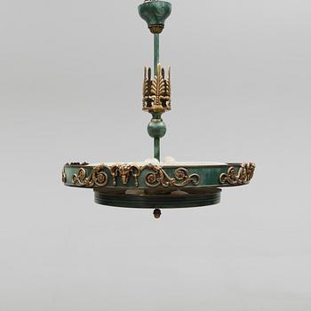 TAKLAMPA, art déco, 1900-talets första hälft. Höjd ca 70 cm.