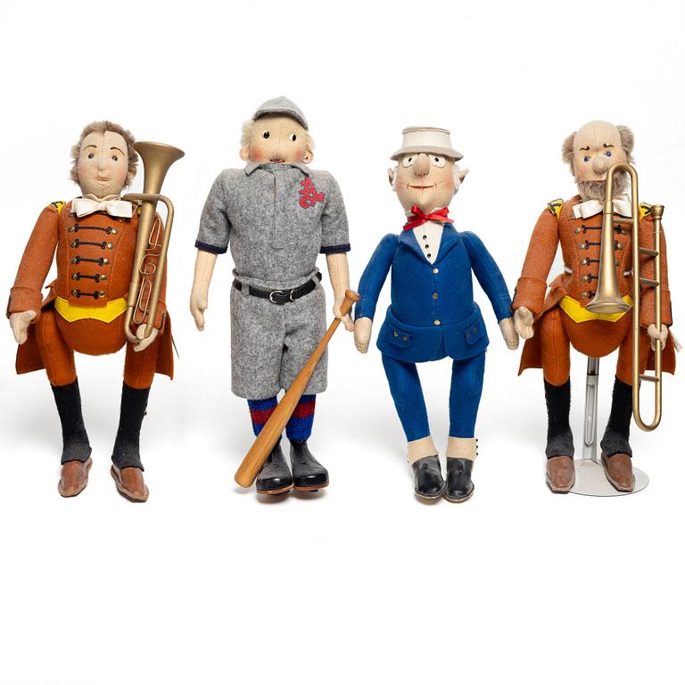 Steiff, figures, 4 pcs, Reproductions, 1995-1997 after models from 1911.