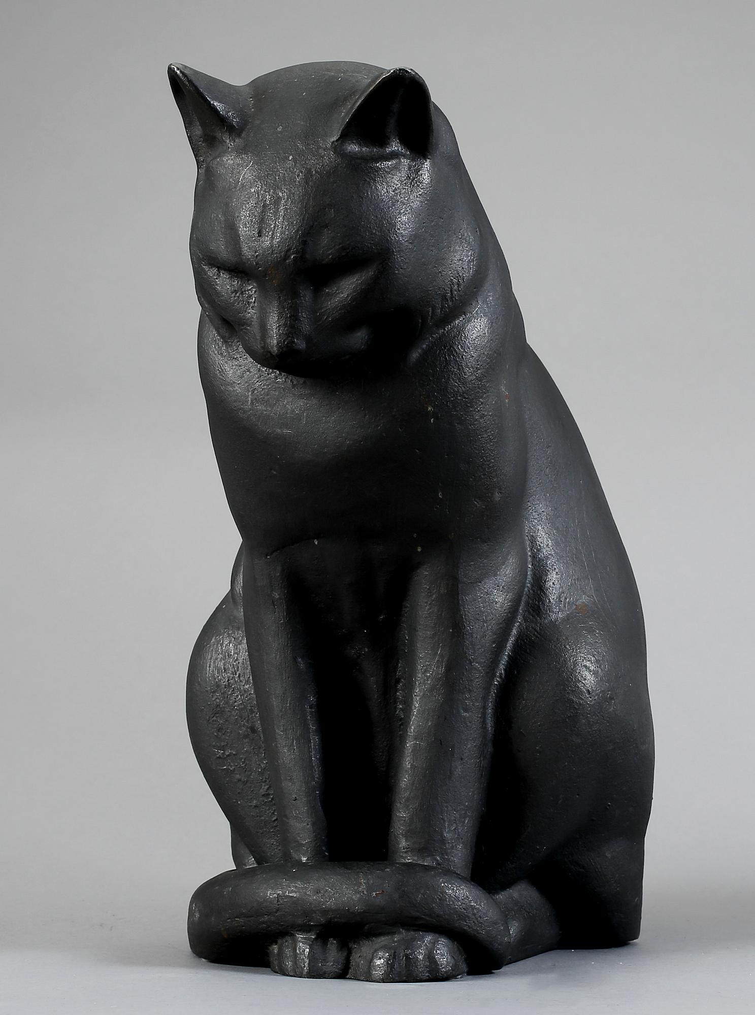SKULPTUR, gjutjärn, "Jönssons katt", Anders Jönsson, Firma Svenskt Tenn, formgiven 1915.