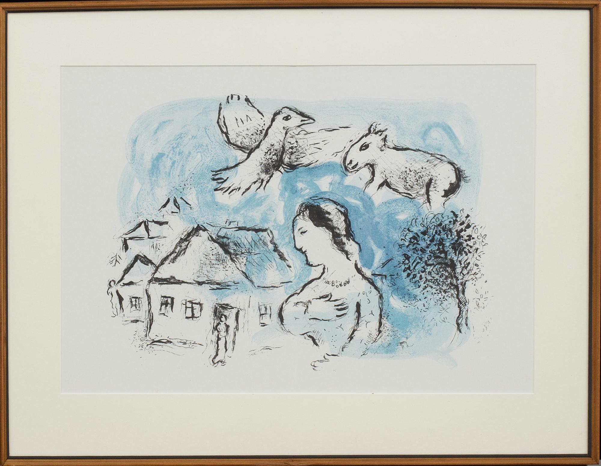 MARC CHAGALL, färglitografi, ur Derrière le Miroir nr 225 1977.