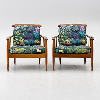 Kerstin Hörlin-Holmquist, armchairs a pair, "Skrindan", OPE-Möbler, second half of the 20th century.