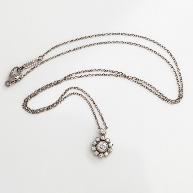 Tiffany & Co, kaulakoru, platinaa ja  briljanttihiottuja timantteja.