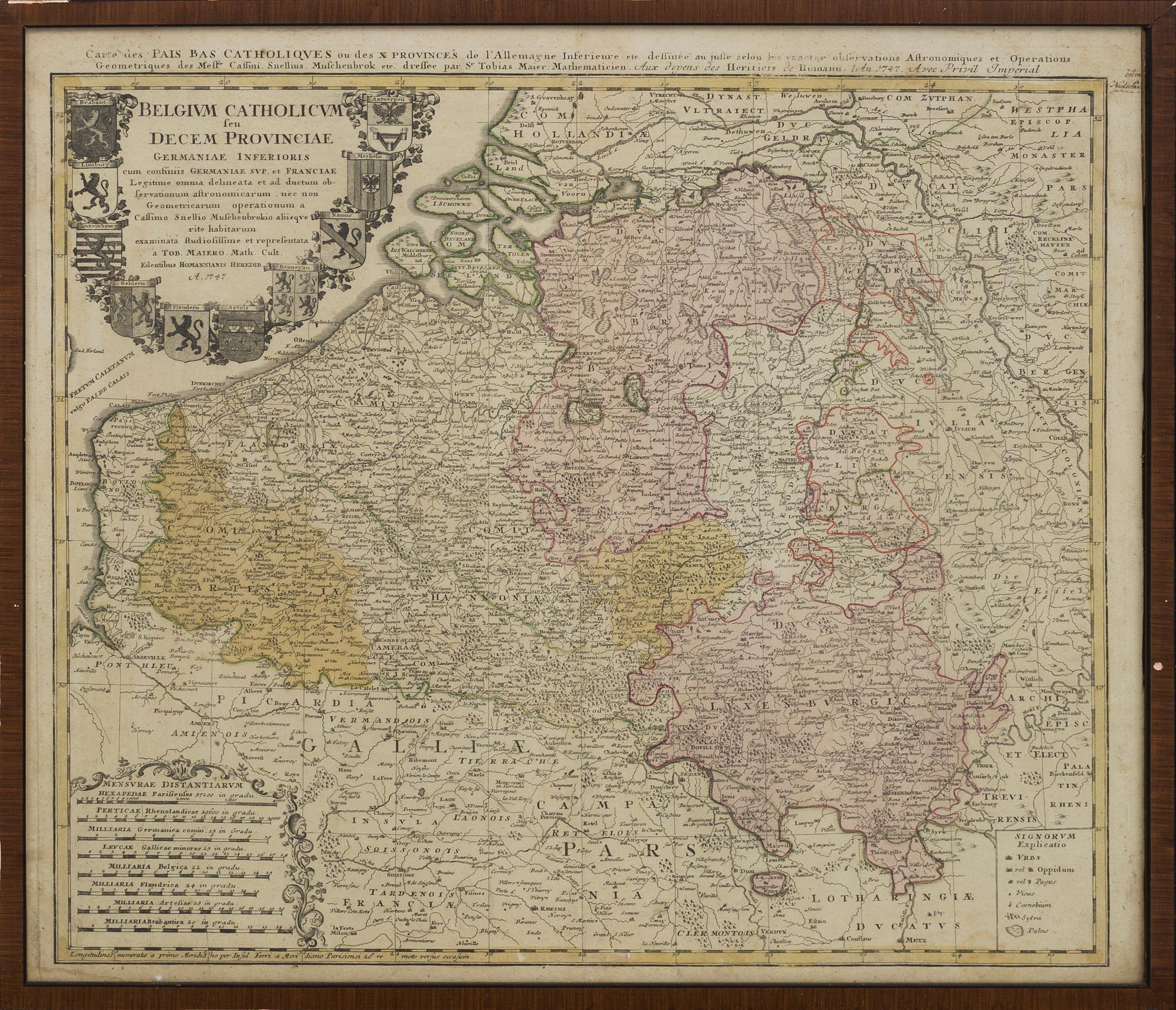 JOHANN BAPTISTE HOMANN, 3 copper engravings  maps. 18th century.