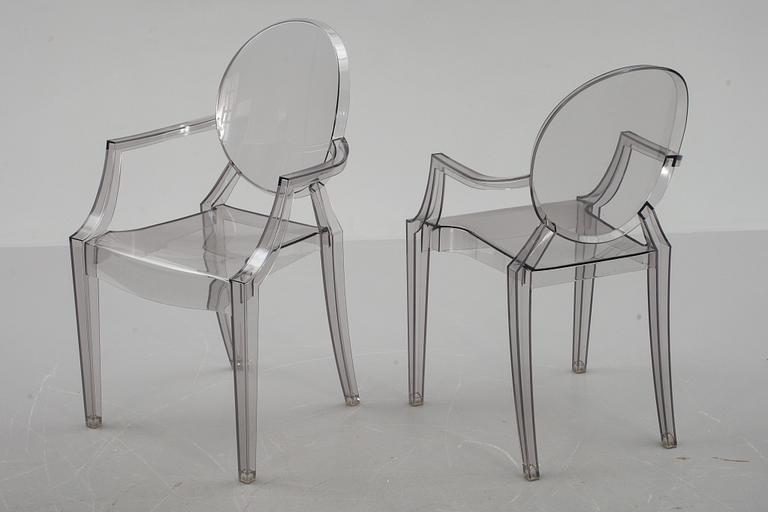 KARMSTOLAR, ett par, "Louis Ghost", Philippe Starck för Kartell.