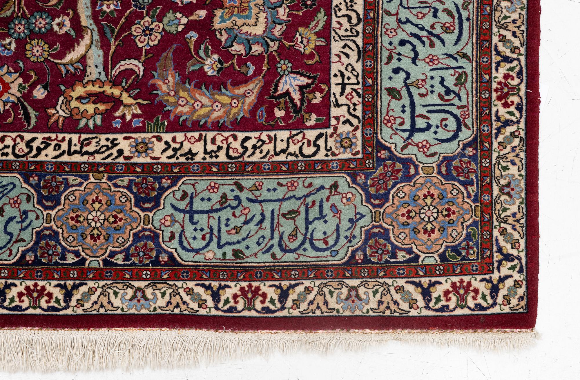 A Tabriz carpet, north-western Iran, figural, c. 270 x 180 cm.