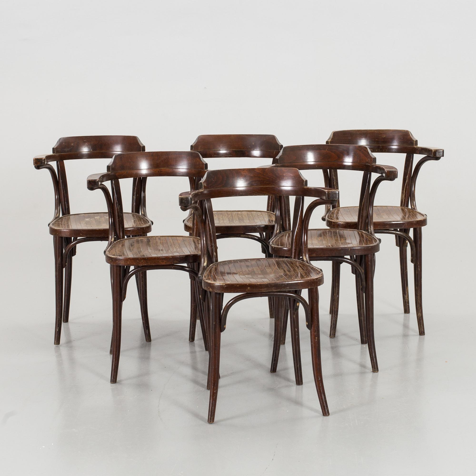 SIX DREVOUNIA BENTWOOD CHAIRS MID 20TH CENTURY. Bukowskis