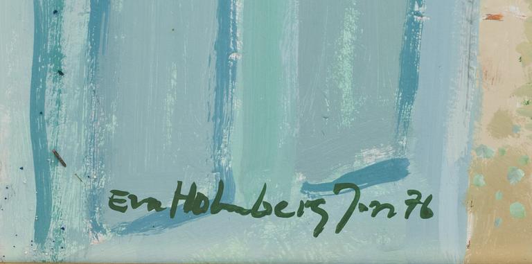 EVA HOLMBERG JACOBSSON, olja på pannå, signerad och daterad -76.