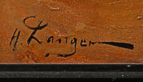 OKÄND KONSTNÄR, olja på duk, H Langer, 1900-talets första hälft.