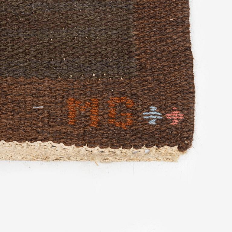 Margareta Grandin-Nettles, a flat weave 'Smaragd' carpet, c. 302 x 203 cm, signed GLH MG.