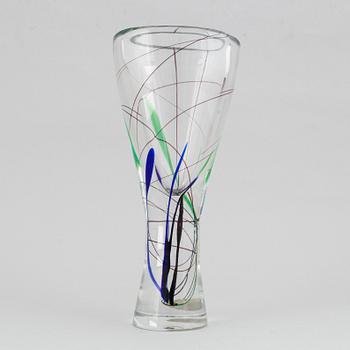 A glass vase by vicke Lindstrand,