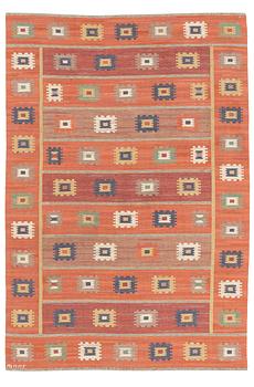 Märta Måås-Fjetterström, a carpet, 'Röd grön äng', flat weave, ca 299 x 206 cm, signed AB MMF.