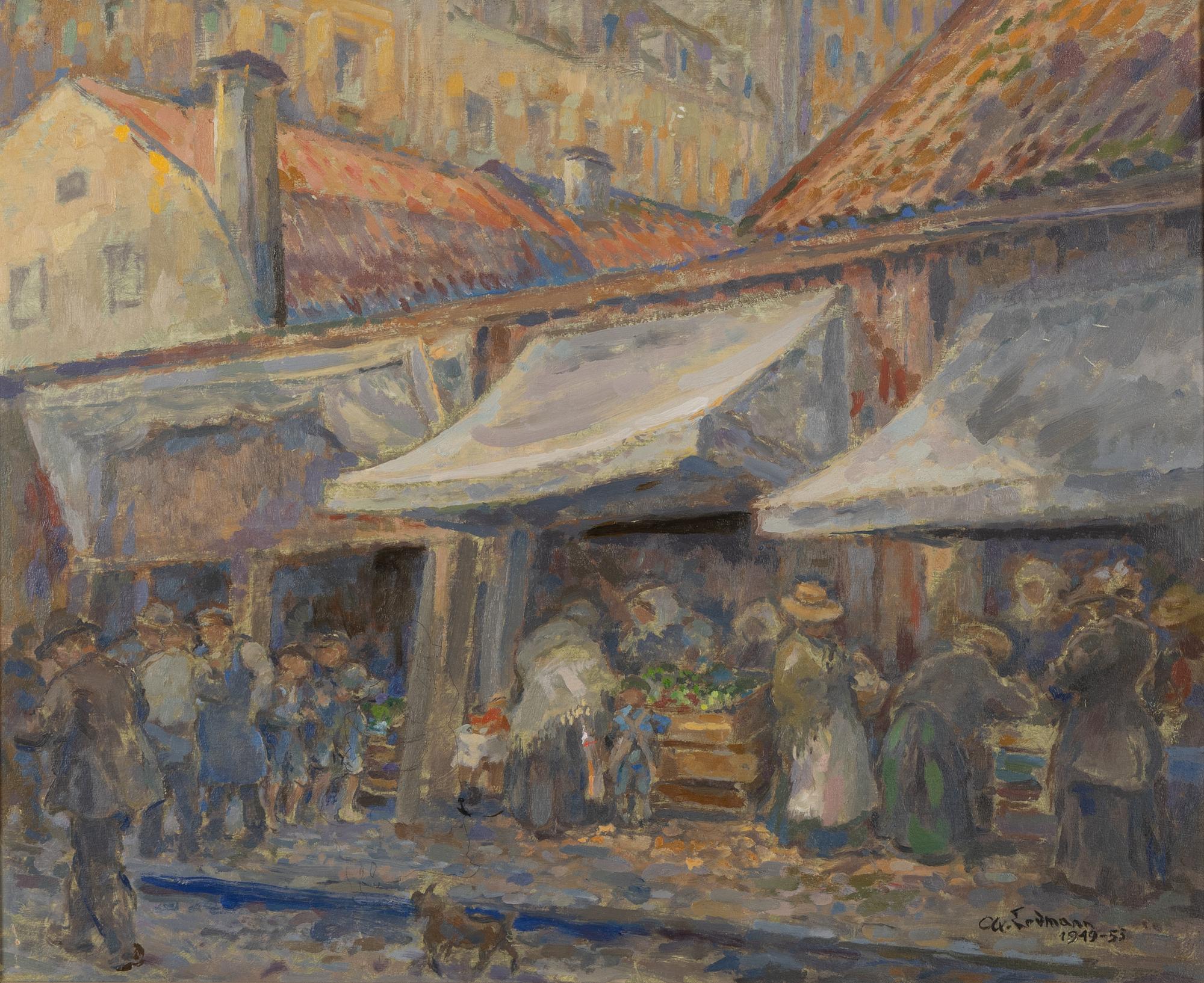 Axel Erdmann, oil on paper-panel, signed and dated 1949-53.